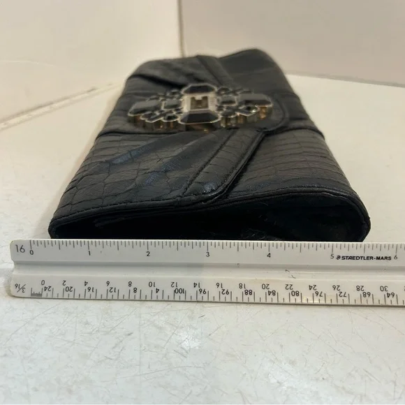 Guess women’s black animal print jewelled clutch - Picture 12 of 12